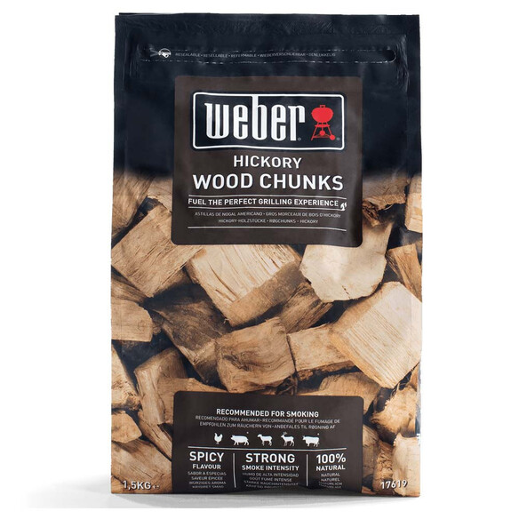 Gros morceaux de bois d'Hickory pour fumage Weber 1,5 kg