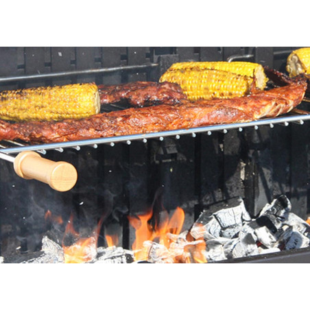 Barbecue en inox avec foyer vertical & horizontal et chariot Irissarry