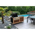 Cuisine extérieure Lulu La Nantaise XS Tontons Grilleurs avec barbecue gaz Regal 420 Broil King couvercle ouvert