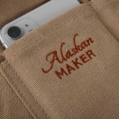 Tablier cuir et coton n°325 Havane Alaskan Maker - Zoom toile