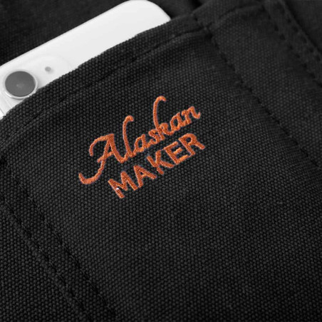 Tablier cuir et coton n°325 Noir Alaskan Maker - zoom tissu