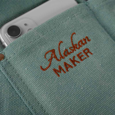 Tablier cuir et coton n°325 Noir Alaskan Maker - zoom toile