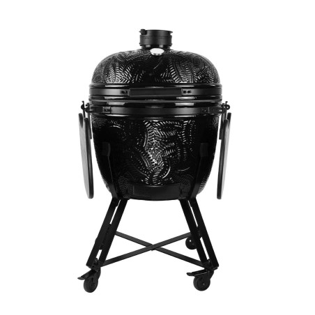 Kamado Kamal XL noir brillant Barbecook avec tablettes fermées