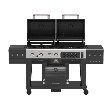 Barbecue Memphis Ultimate 2.0 Pit Boss vu de face avec les couvercles ouverts