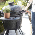 Ouverture du kamado Kamal XL noir mat Barbecook