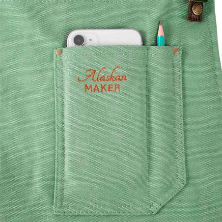 Zoom poche Tablier en toile vert menthe n°325 Alaskan Maker