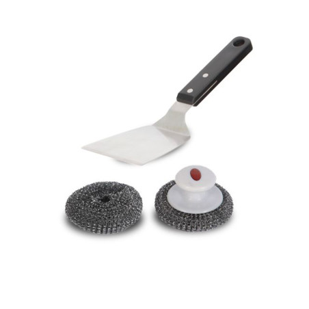 Kit de nettoyage pour plancha Le Marquier avec une spatule inox et 2 grattoirs en inox