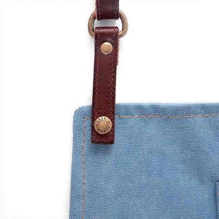 Lanière en cuir tablier coton n° 325 denim clair Alaskan Maker