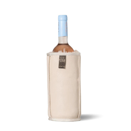 Refroidisseur de vin en cuir lisse Beige  Kywie