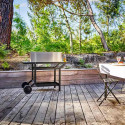 Couvercle Premium 60 en inox sur plancha Forge Adour terrasse