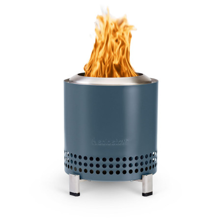 Brasero en inox Mesa XL Water Solo Stove en flammes