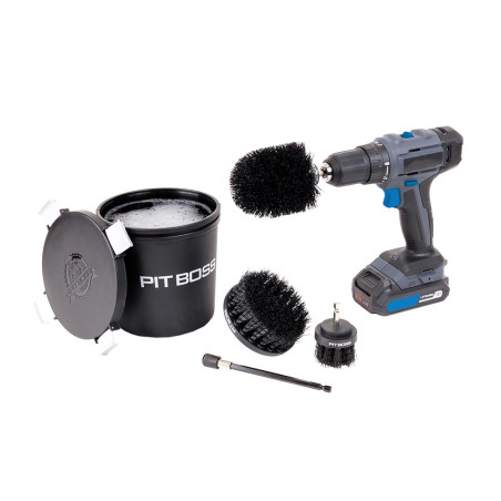 Kit de nettoyage pour barbecue avec 3 têtes de brosses pour visseuse Pit Boss