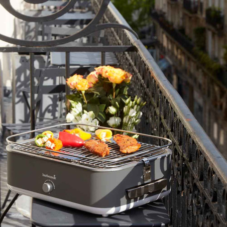 Barbecue électrique E-Carlo gris anthracite Barbecook - balcon