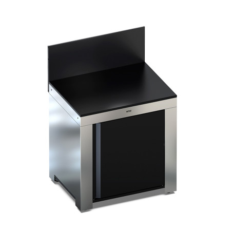 Modulo standard cuisine extérieure ENO inox et noir - vue latérale