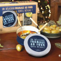 Dégustation d'un fromage fondu dans le kit de préparation Bleu Cookut