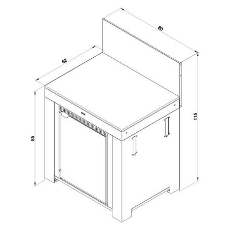 Module frigo encastré 75 L noir et inox Modulo Eno - dimensions