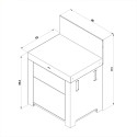 Modulo plan de travail 2 tiroirs gris cargo Eno - dimensions