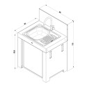 Modulo évier rectangle + égouttoir gris cargo Eno - dimensions