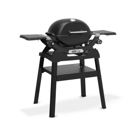 Barbecue gaz Weber Q 1200 N noir sur stand de côté