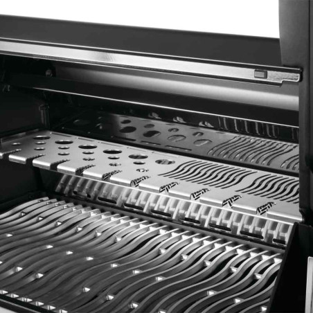 Grilles de cuisson en fonte d'inox du barbecue gaz connecté Prestige 500 Phantom Napoléon