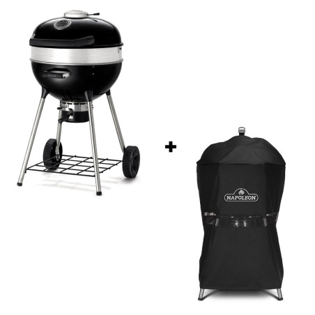 Pack avec le barbecue charbon Kettle PRO 57 cm et la housse de protection Napoléon