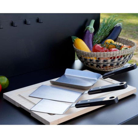 Maxi spatule plancha avec bords relevés en inox - Le Marquier - lifestyle