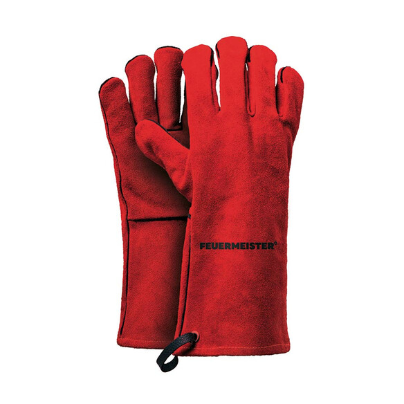 Paire de gants de protection Brasero et barbecue cuir marron - Gueuleton