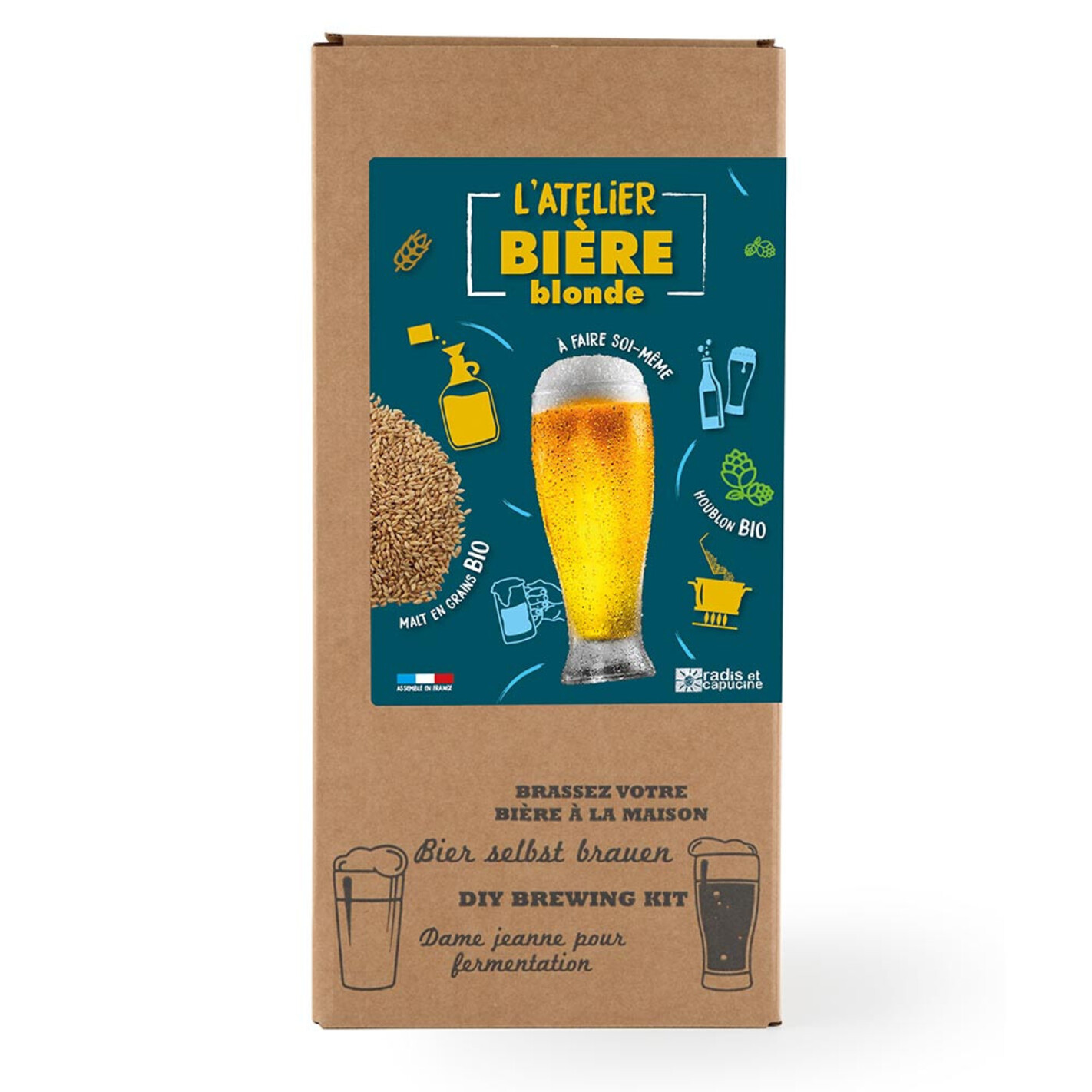 Kit de brassage bière blonde bio 4L - Radis & Capucine