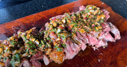 Côte de boeuf sauce Chimichurri au barbecue