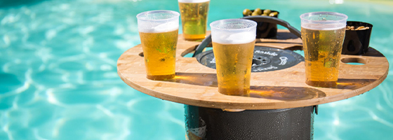 8 trous Porte-boisson gonflable Bar flottant, jus de bière Plateau