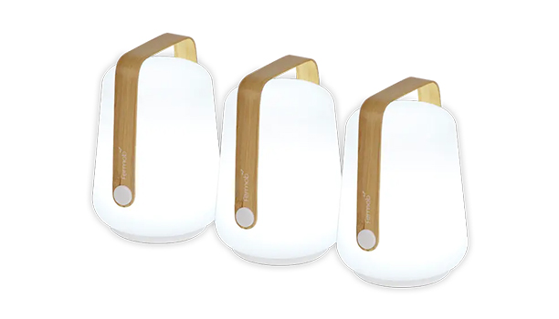 3 lampes Balad Bamboo H12 nomades sans fil Fermob