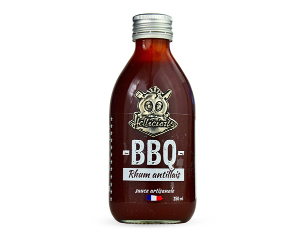 Flacon de 250 ml de sauce barbecue au rhum antillais Hellicious