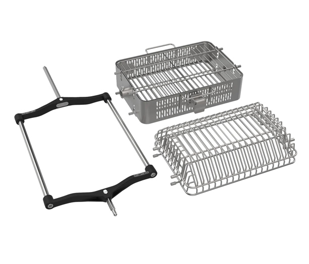 Panier rond et panier plat JoeTisserie pour barbecue japonais Kamado Joe