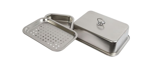 Plat, support ajouré et cloche de cuisson en inox Le Marquier