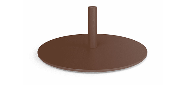 Base ronde rouille pour lampadaire Paranocta