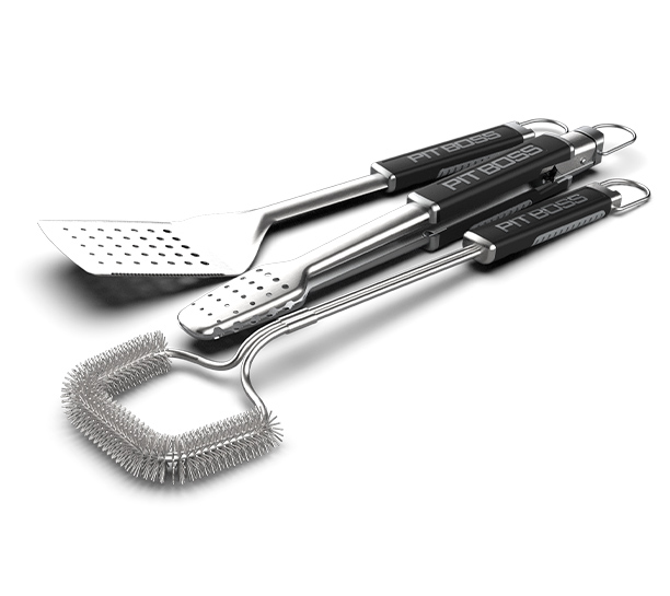 Kit de 3 ustensiles en inox pour barbecue