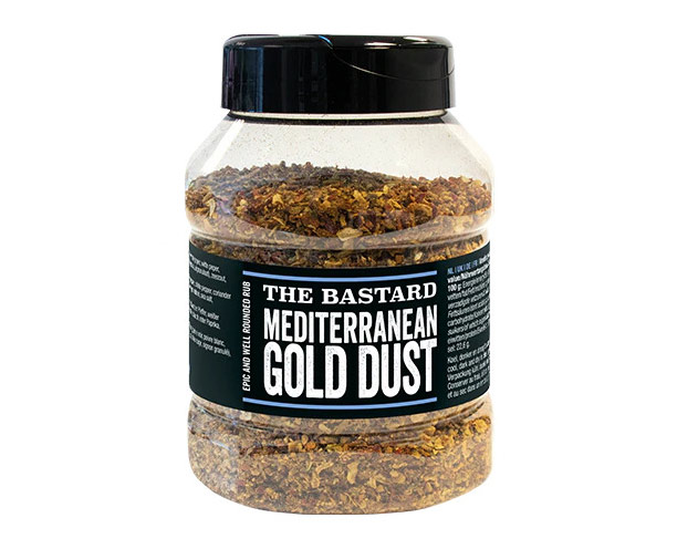 Pot de 300g de mélange d'épices pour barbecue Mediterranean Gold Dust The Bastard