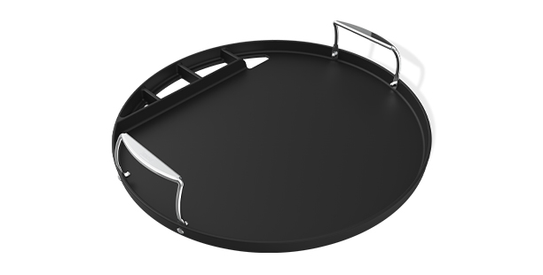 Plancha en acier émaillé avec poignées en inox Weber pour barbecue charbon 57 cm