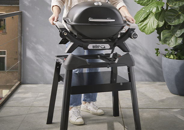 Barbecue gaz Q 1200 N noir Weber amovible du stand sur pieds